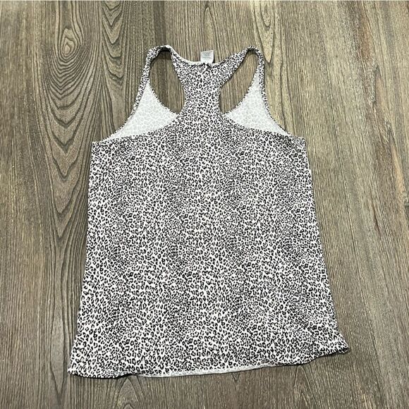 Clavin  Klein Sleepwear Tank Top Leopard Print Racerback Black White Size Small - Picture 3 of 3